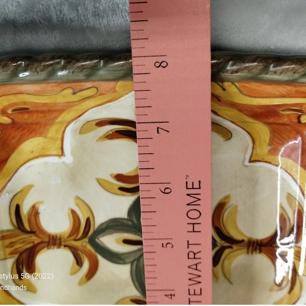 Artimino Siena Tuscan Square Plates Set of 2 Italy‎ Hand Painted Rope Rim